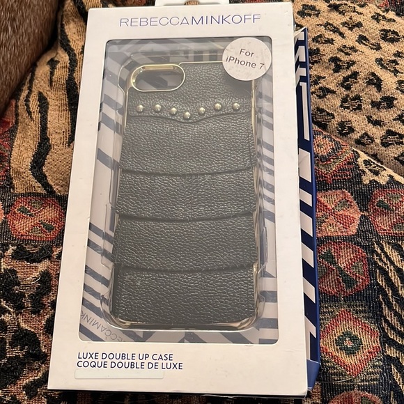 Rebecca Minkoff black fringe IPhone 7 w/ gold detail fits 6,& 8 as well - Picture 7 of 9